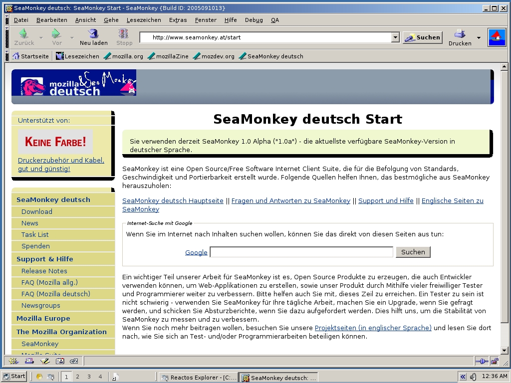 seamonkey browser reporting a virus