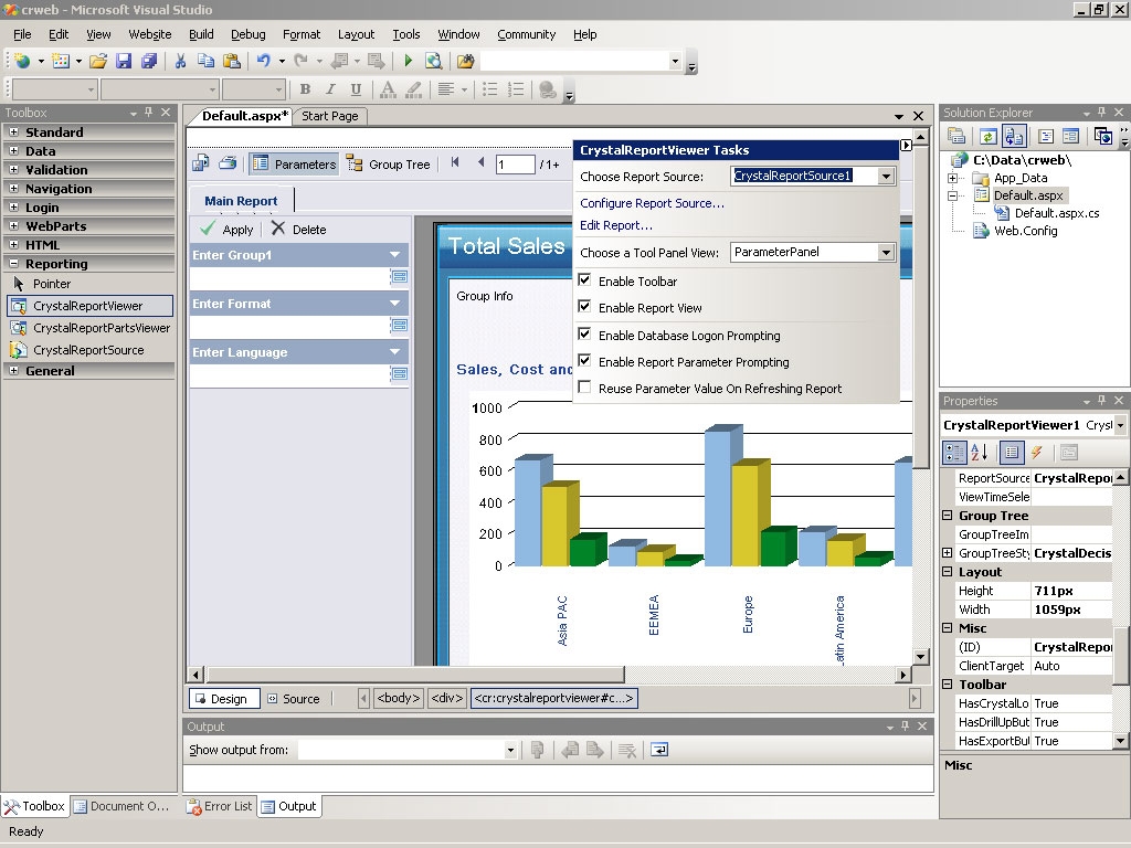 Crystal Reports Reporting Tools, Graphing Tools, Datawarehouse