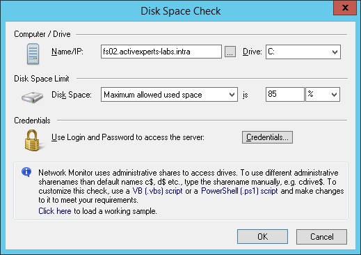 Monitor Disk Space