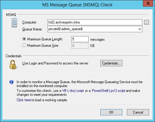Monitor Microsoft Message Queue